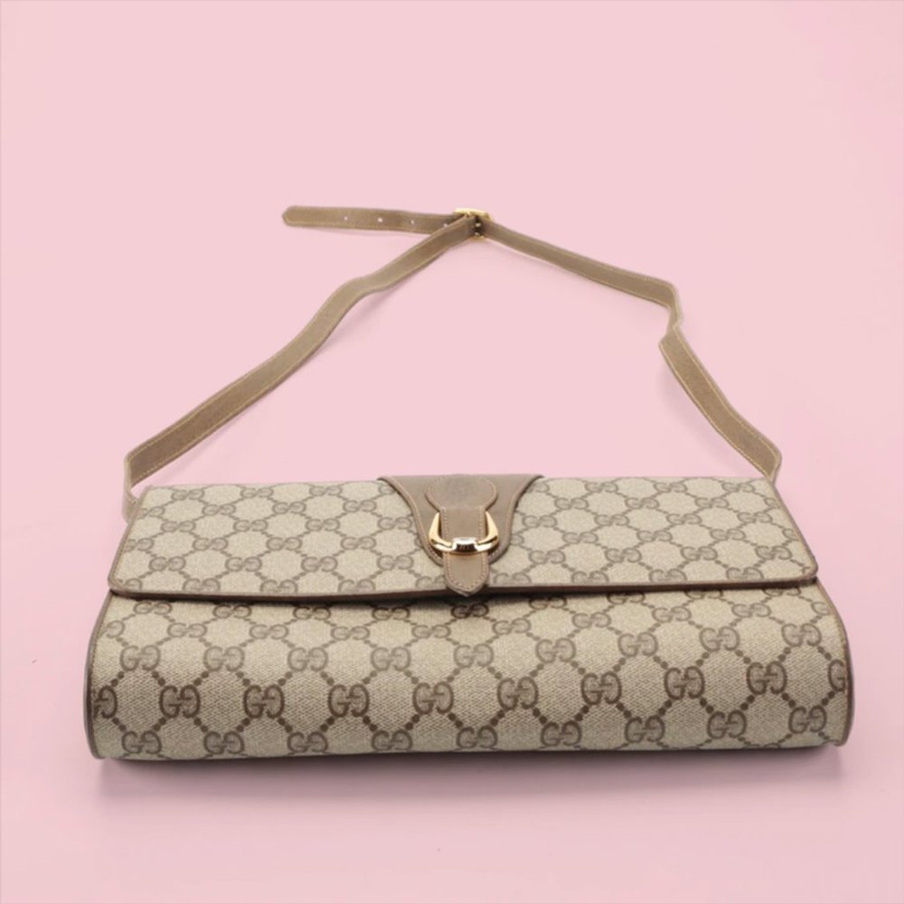 RARE Gucci Accessory Collection GG Supreme Monogram Flap Shoulder Bag - Picture 4 of 9